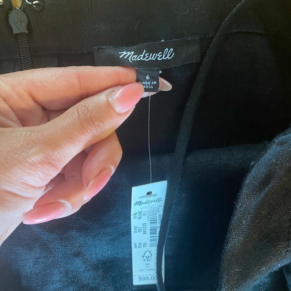 Madewell Sleek Black Mini Dress NWT - Picture 2 of 3